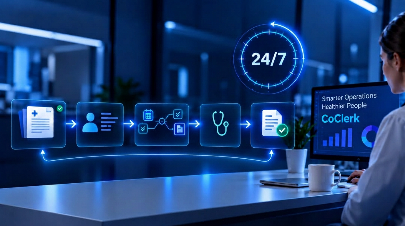 Healthcare operations flowing through an automated 24/7 system